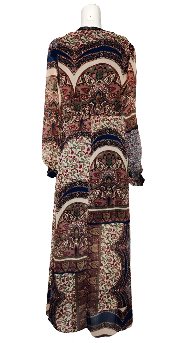 Naf Naf Vestido Largo Estampado Cachemir