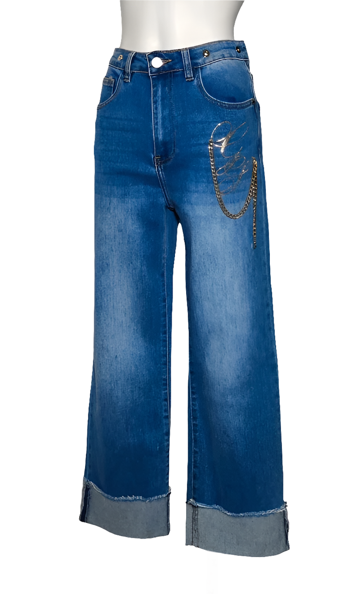 Gil Santucci Jeans Rectos con Cadena