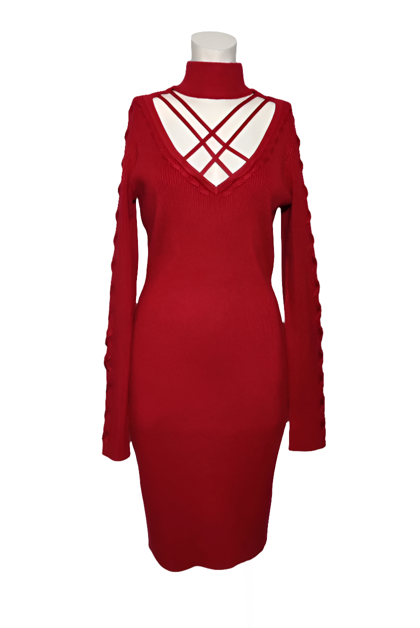 Guess Vestido Rojo Canalado
