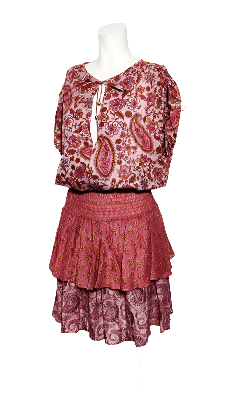 TwinSet Vestido Bohemio Seda y Algodón