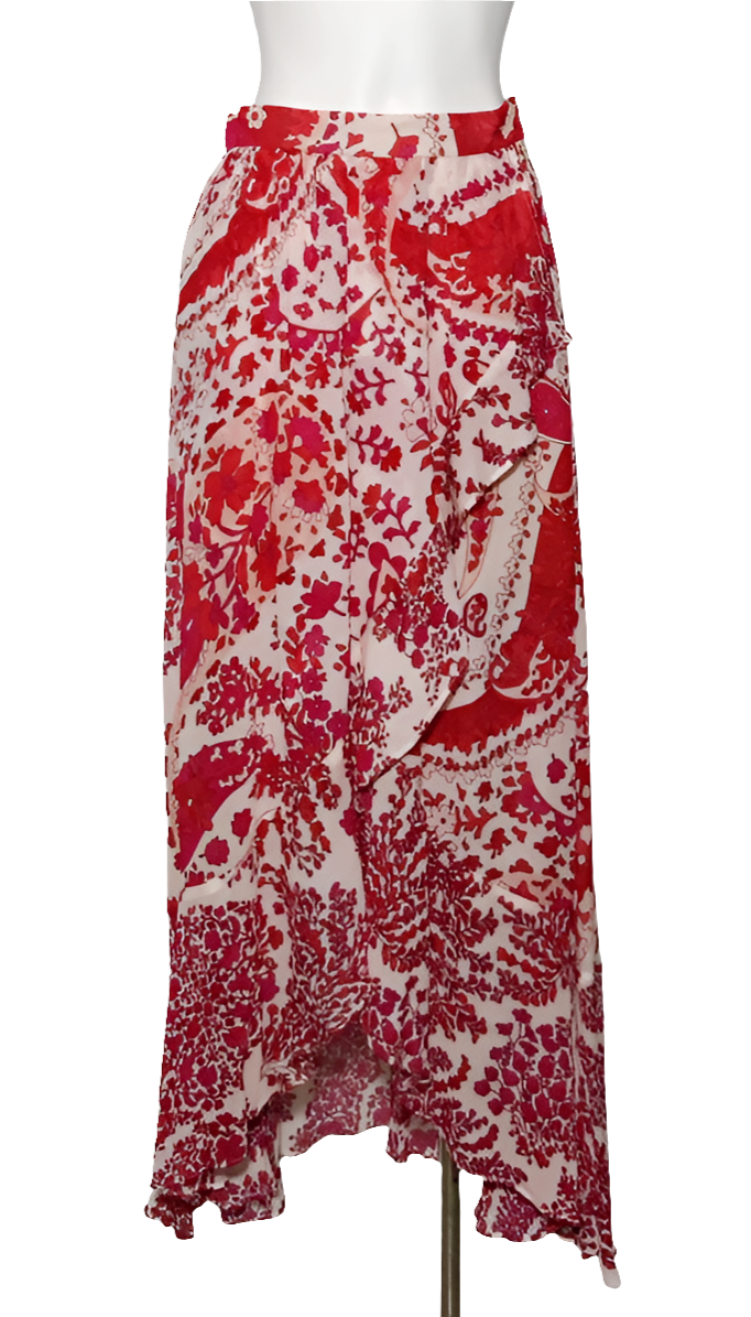 TWINSET Falda Asimétrica Floral en Crepé