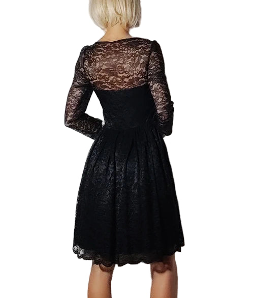 Naf Naf Vestido de Encaje Negro