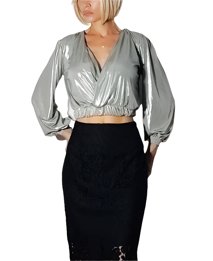 Miss Miss Blusa Metálica Drapeada