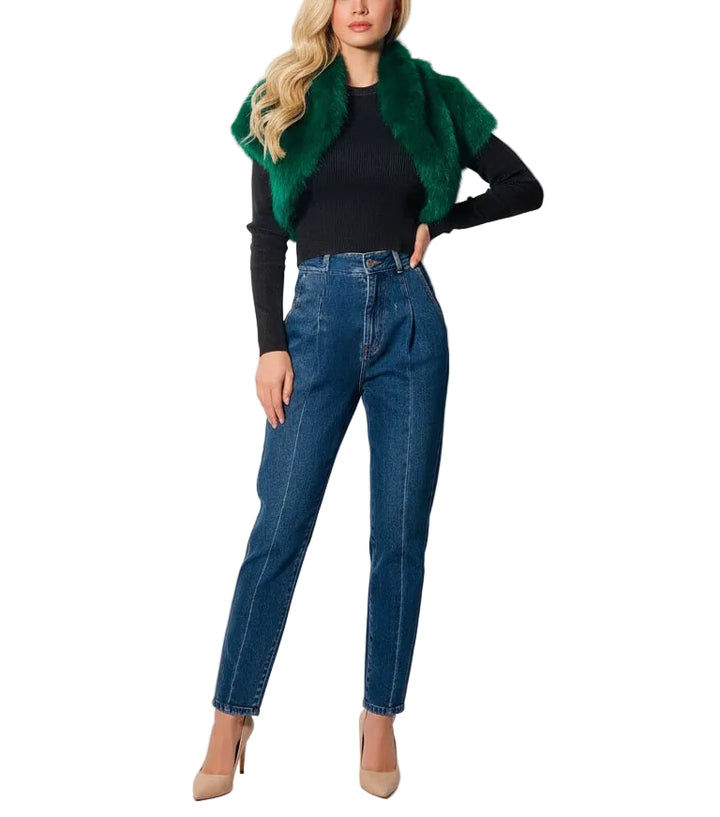 Bolero de Pelo Sintético Esmeralda para Mujer