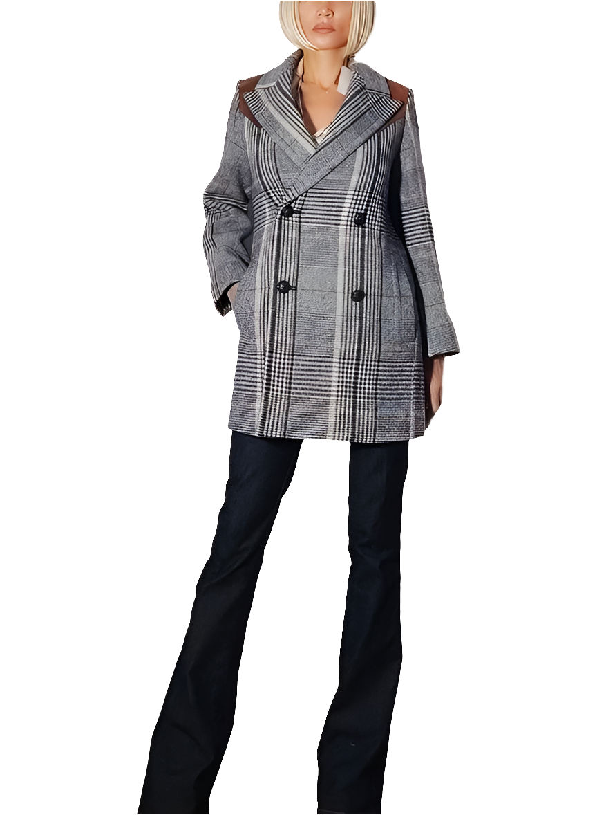 Zadig & Voltaire Abrigo Motty Carreaux Lana