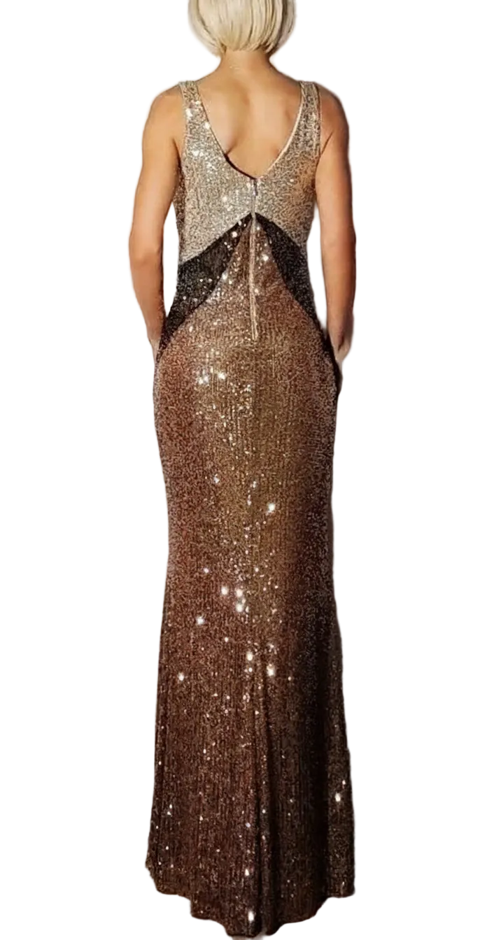 Rinascimento Luxury Vestido Lentejuelas Dorado Negro