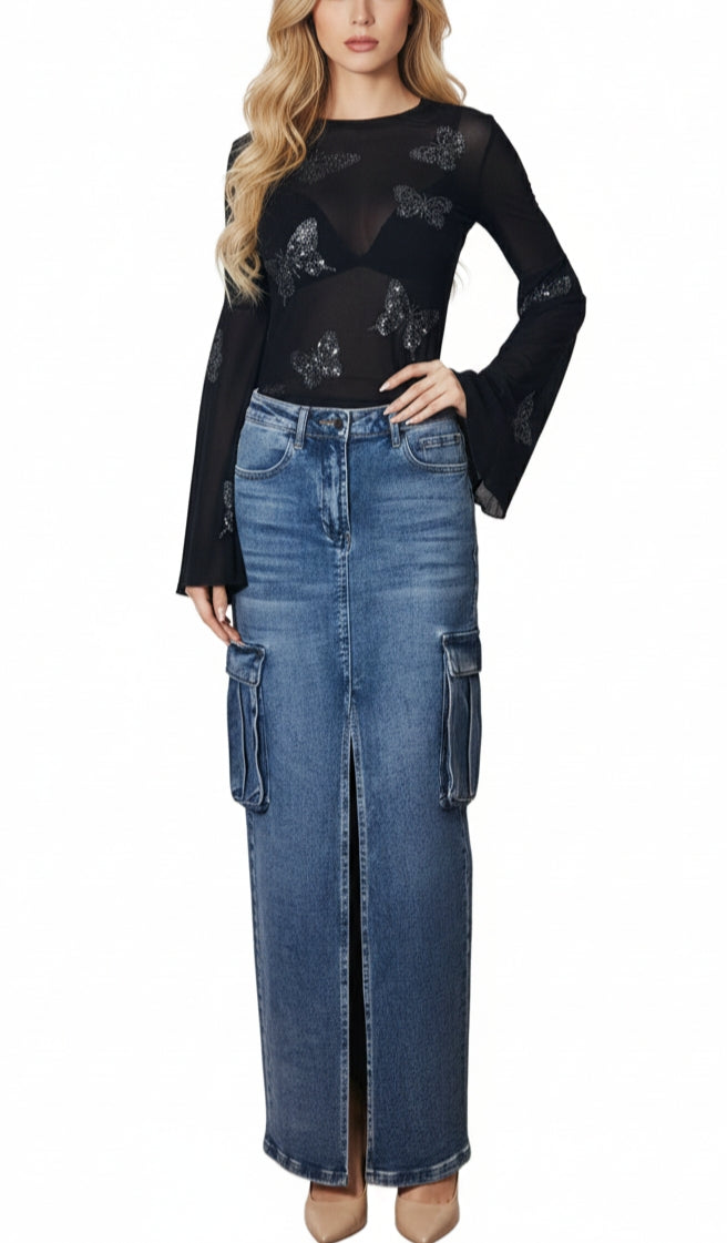 GUESS ORIGINALS Falda Vaquera Cargo