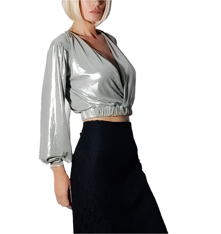 Miss Miss Blusa Metálica Drapeada