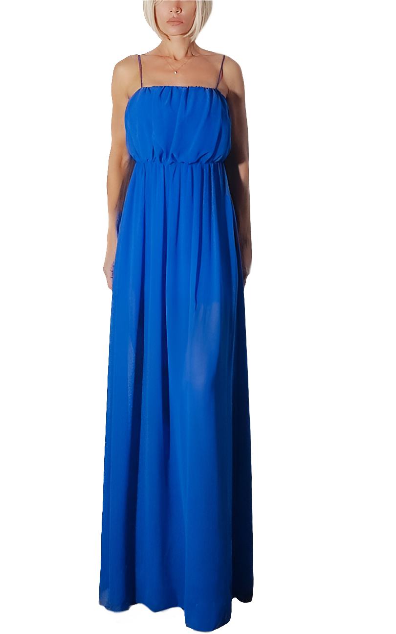 SuitBlanco Vestido Largo Azul