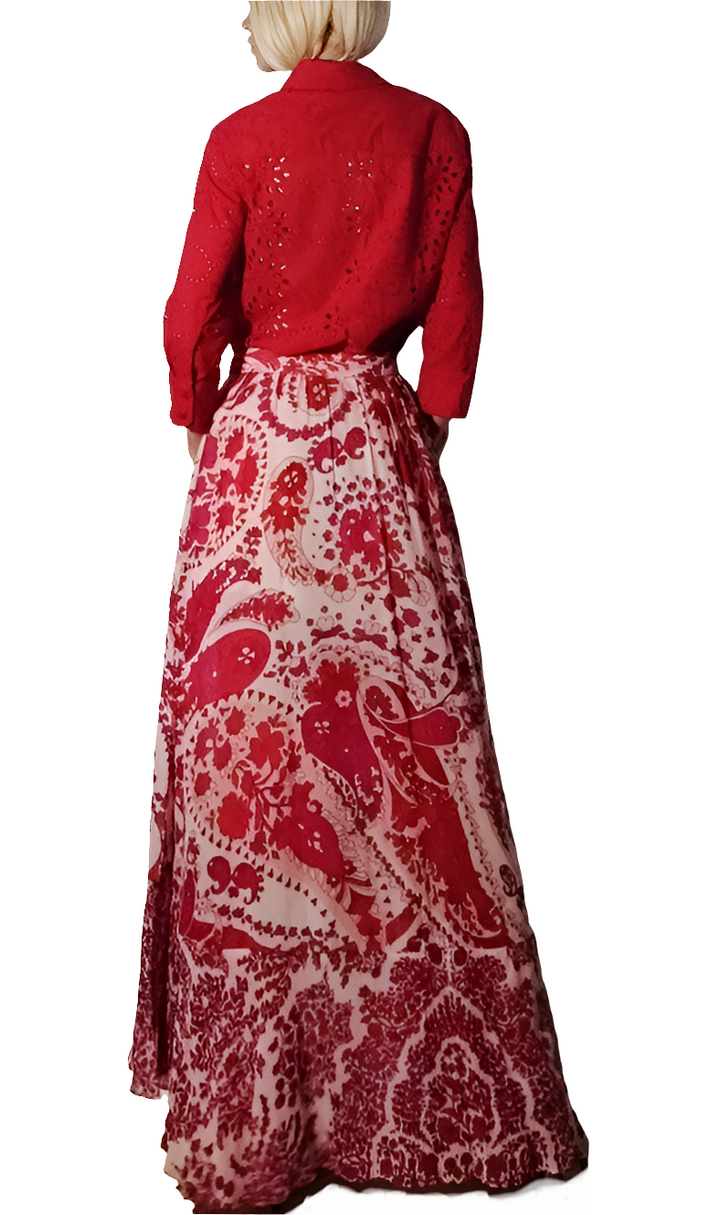 TWINSET Falda Asimétrica Floral en Crepé