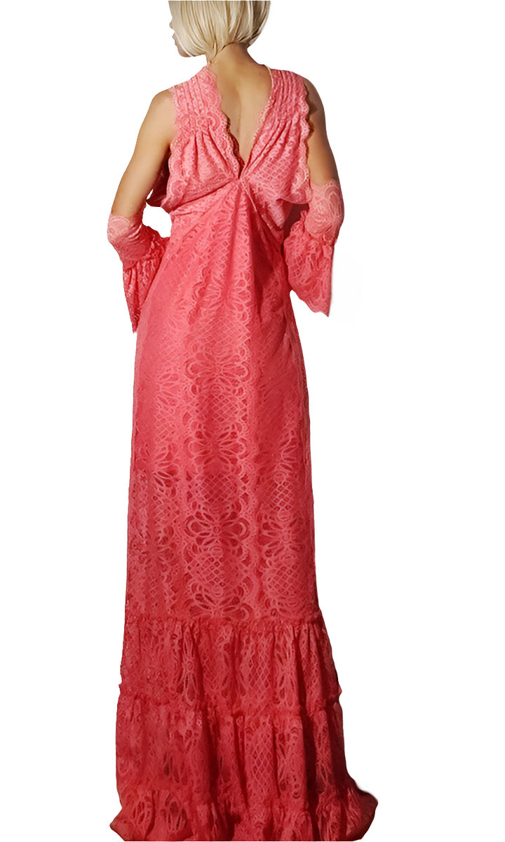 Highly Preppy Vestido Coral de Encaje