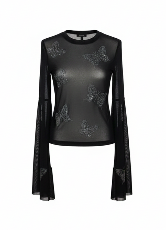 GUESS Los Angeles  Blusa Mariposas de Strass