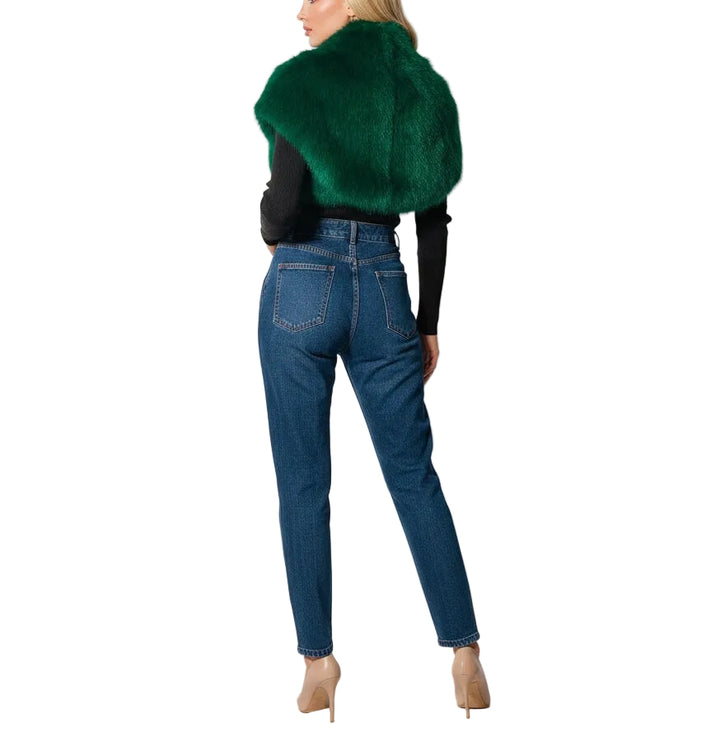Bolero de Pelo Sintético Esmeralda para Mujer