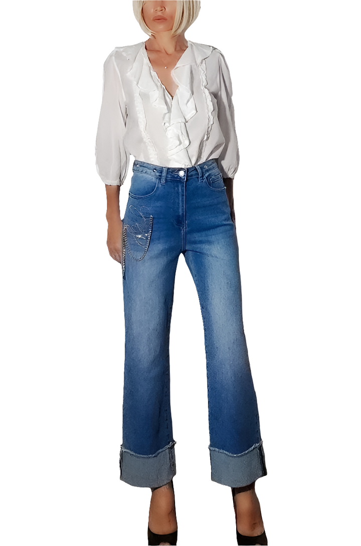 Gil Santucci Jeans Rectos con Cadena