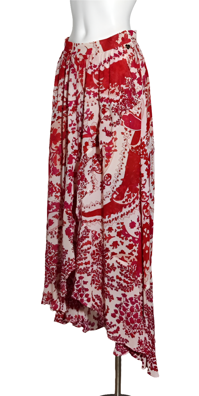 TWINSET Falda Asimétrica Floral en Crepé