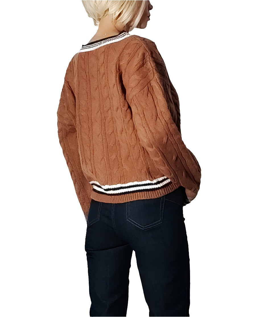 Cardigan Guess Marrón Trenzas