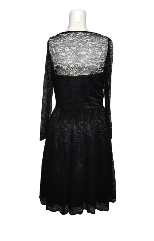 Naf Naf Vestido de Encaje Negro