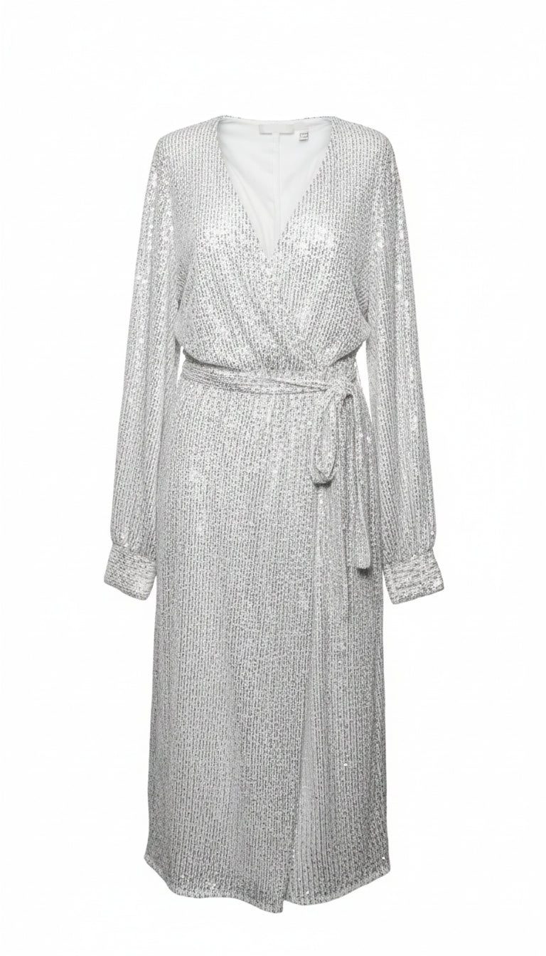 NA-KD Vestido Wrap Sequin Dress