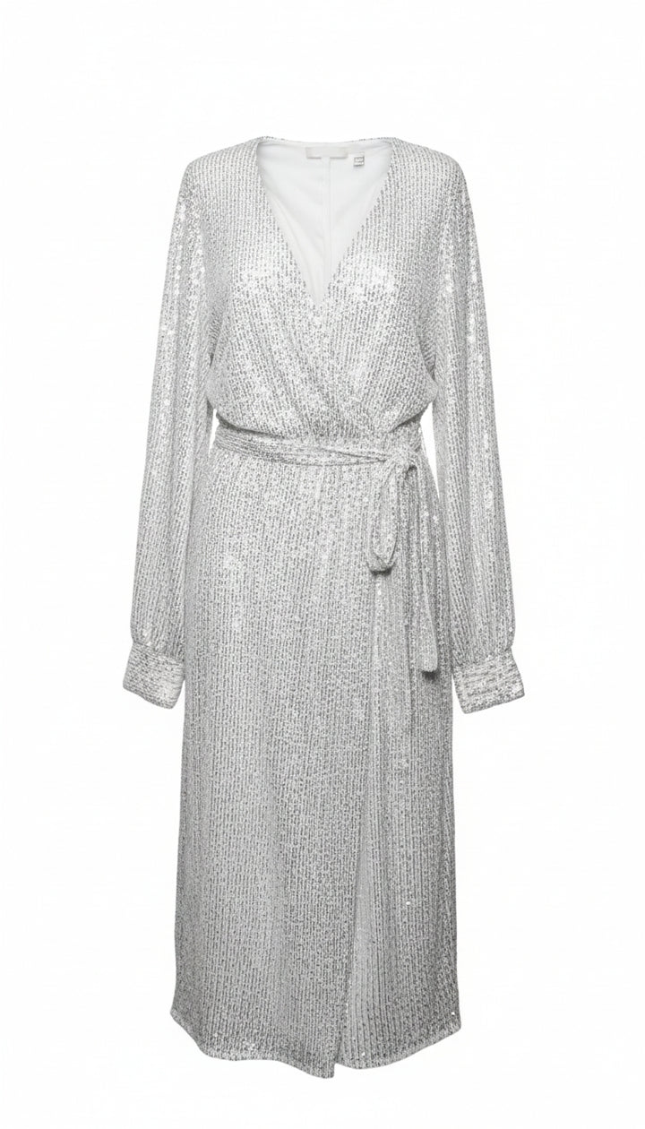 NA-KD Vestido Wrap Sequin Dress