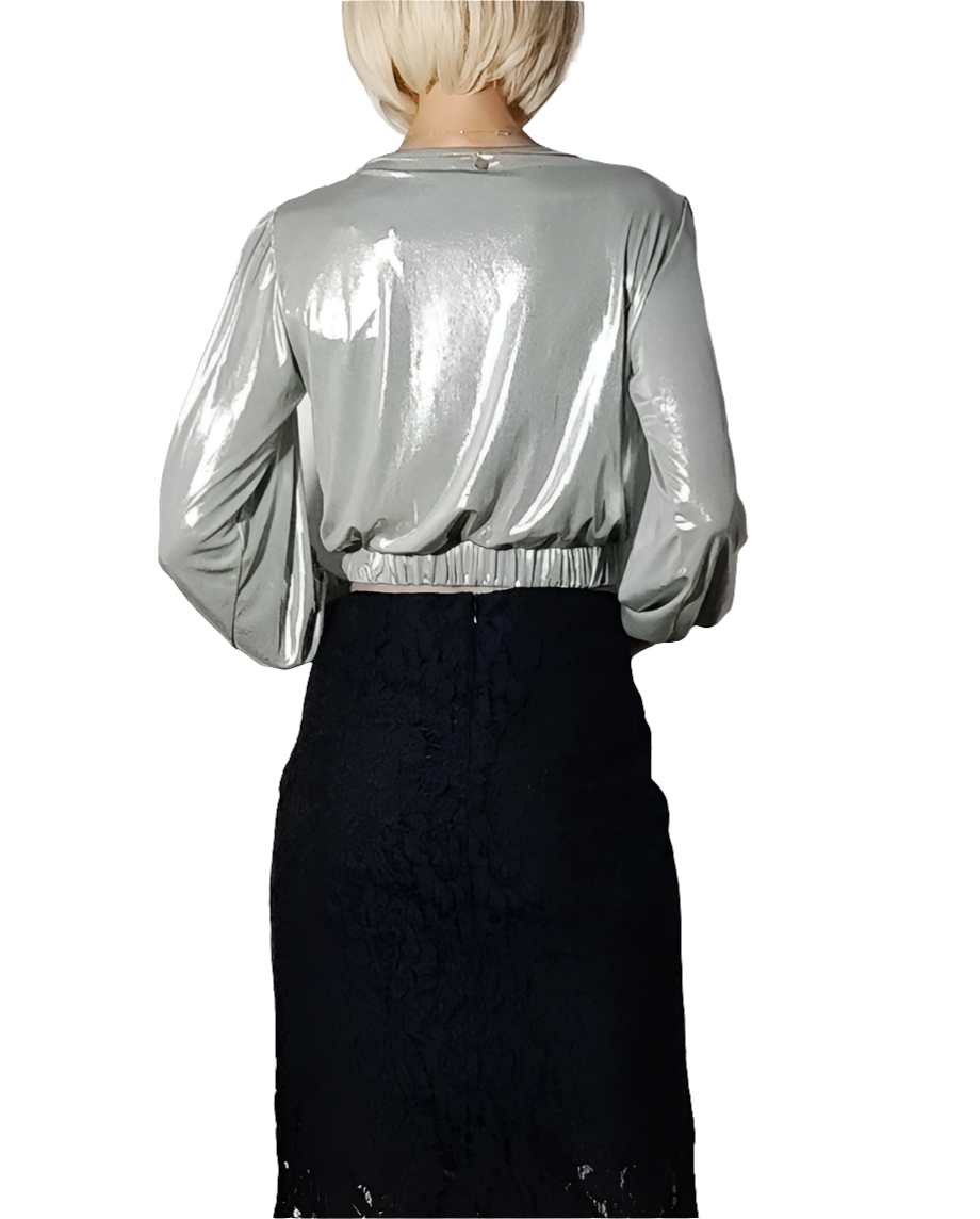 Miss Miss Blusa Metálica Drapeada