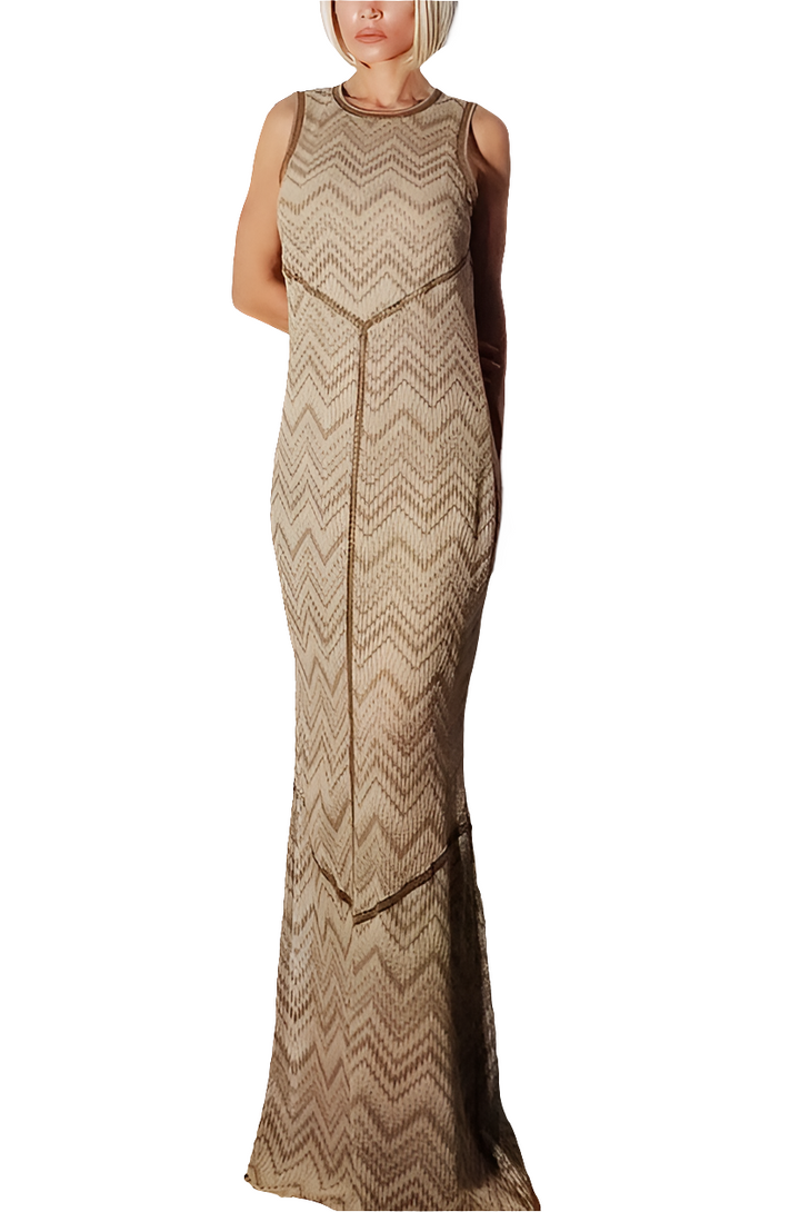 Guess Vestido Encaje y Estampado Zigzag