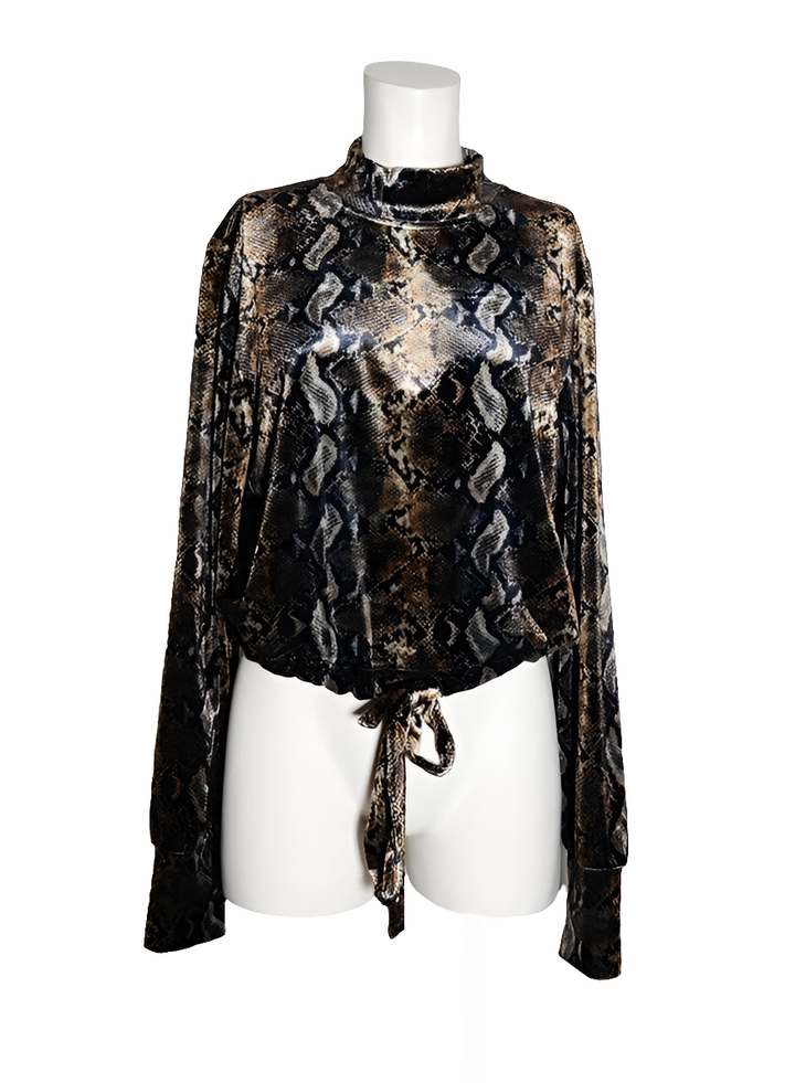 Kooples X Sport Sudadera Crop Python Print de Terciopelo