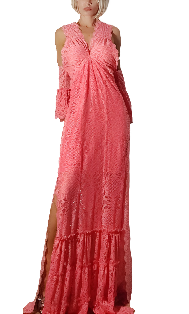 Highly Preppy Vestido Coral de Encaje