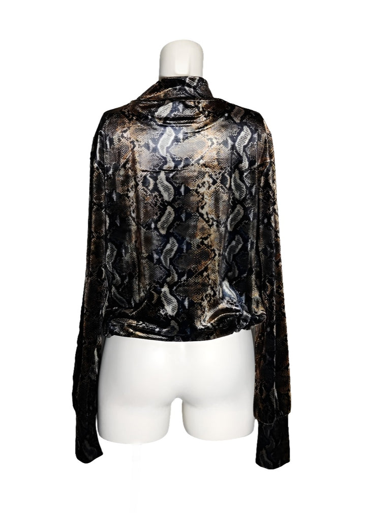 Kooples X Sport Sudadera Crop Python Print de Terciopelo