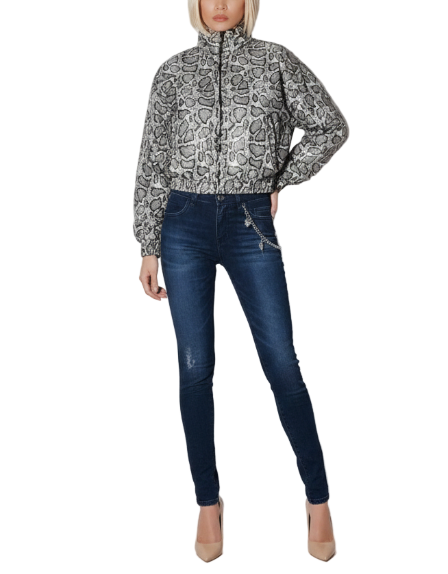 Calvin Klein Jeans  Chaqueta Reversible Snake Print / Negro (Cropped)
