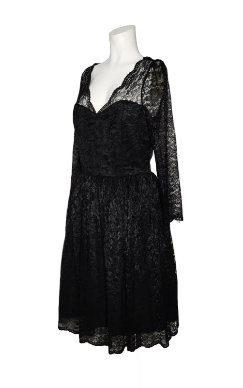 Naf Naf Vestido de Encaje Negro