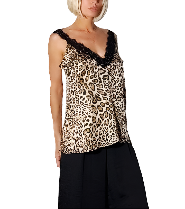 Gaëlle Paris Top Lencería Leopardo