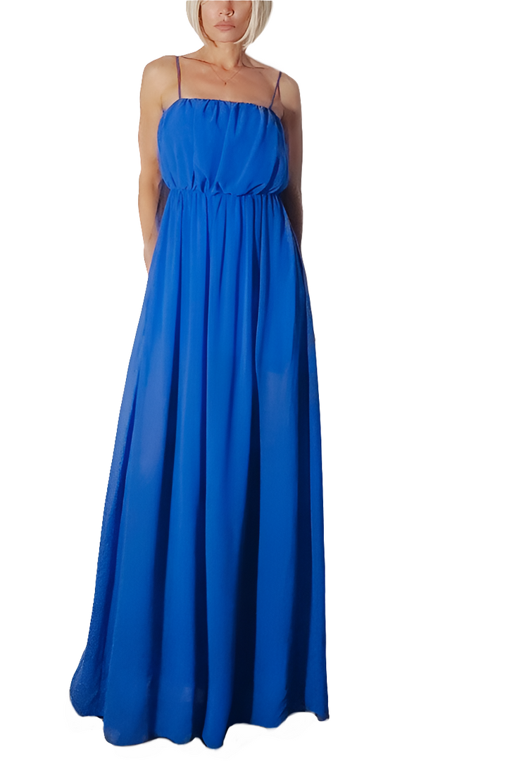 SuitBlanco Vestido Largo Azul