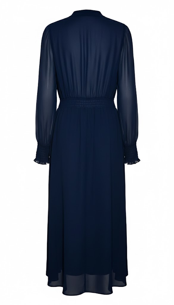 Naf Naf Vestido Azul Marino con Botones