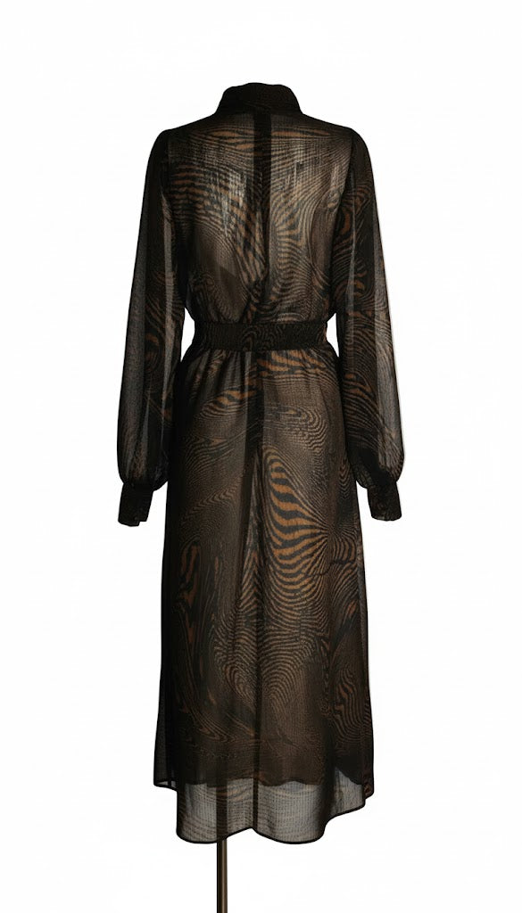 Xandres Vestido Camisero Print Animal