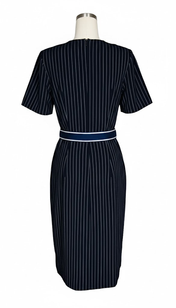 Xandres Vestido Midi de Rayas
