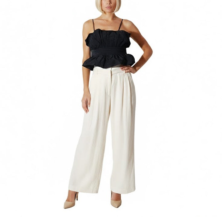 Rinascimento Blusa Negra Fruncido