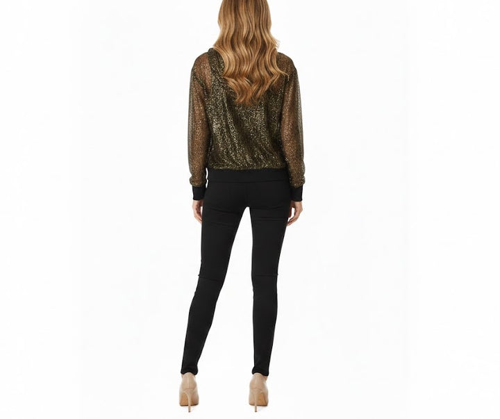 Brand Unique Blusa Dorada Con Encaje