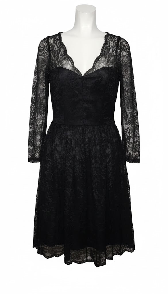 Naf Naf Vestido de Encaje Negro