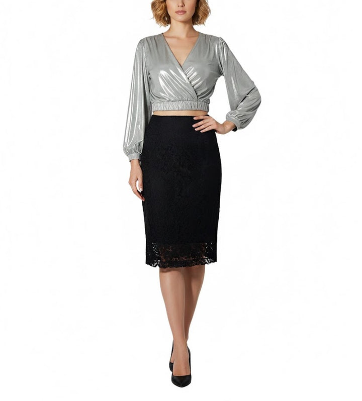 Miss Miss Blusa Metálica Drapeada