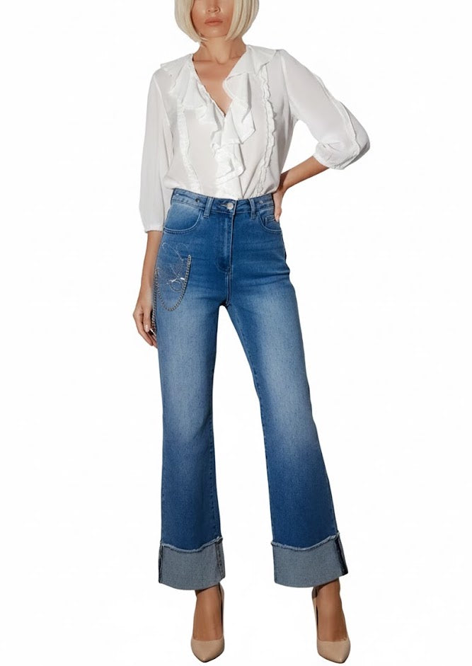 Gil Santucci Jeans Rectos con Cadena