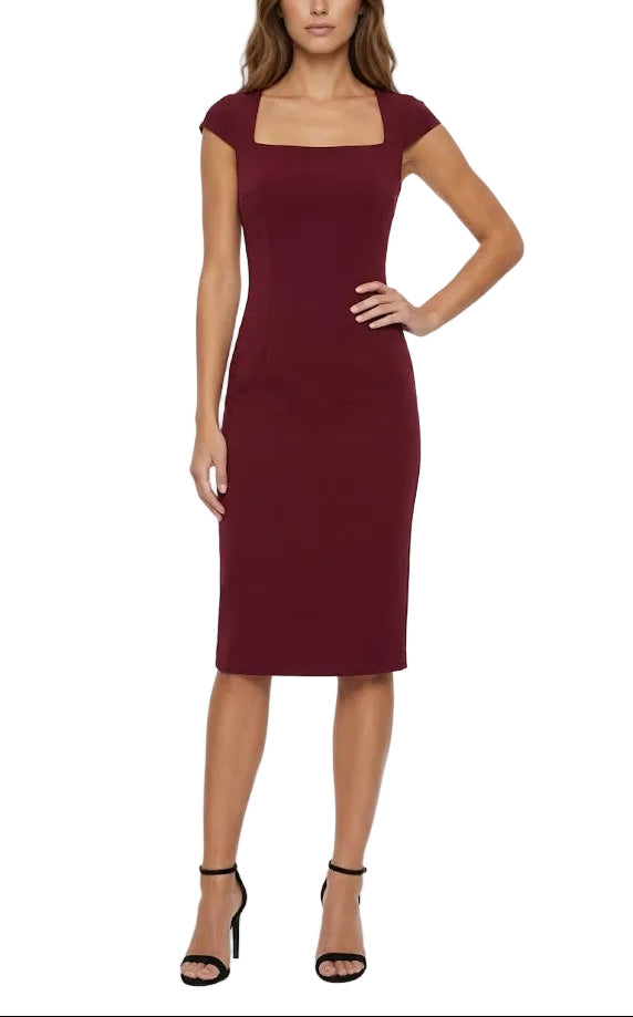 PINKO Astrid Abito Vestido Midi Burdeos