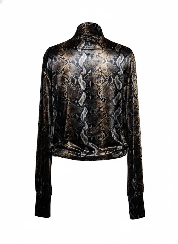 Kooples X Sport Sudadera Crop Python Print de Terciopelo