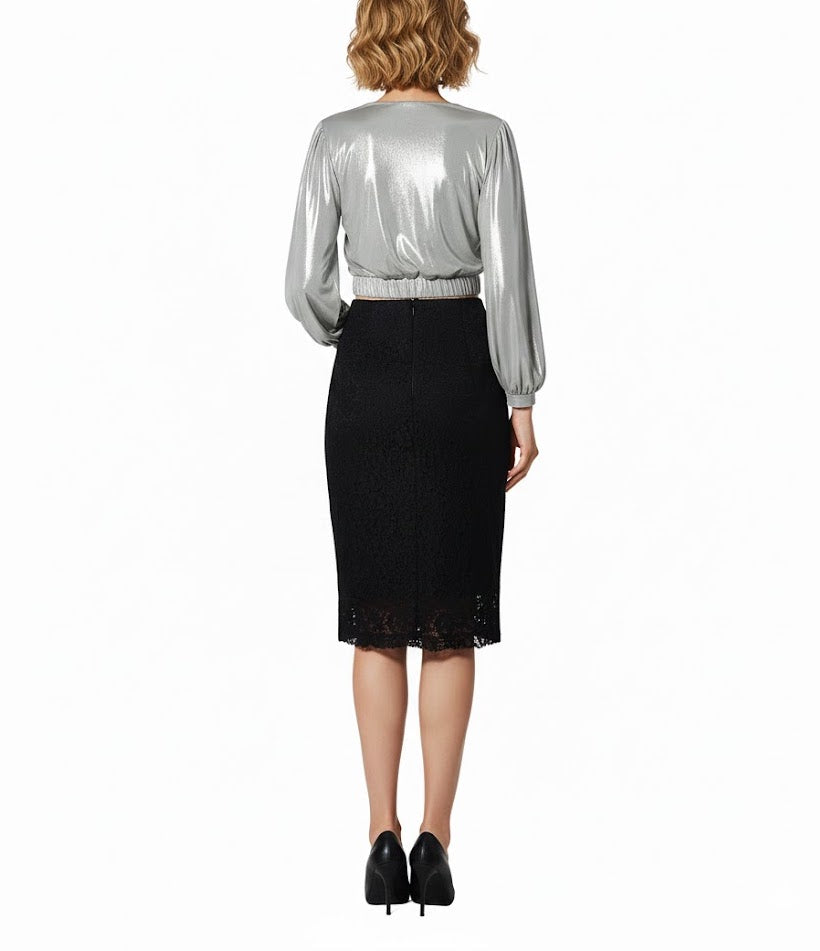 Miss Miss Blusa Metálica Drapeada