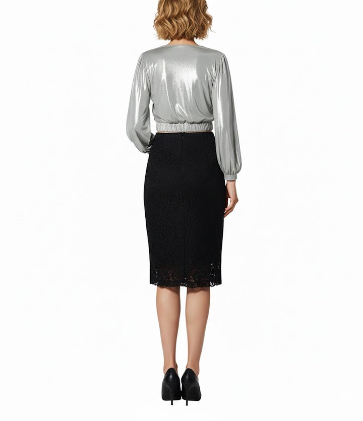 Miss Miss Blusa Metálica Drapeada