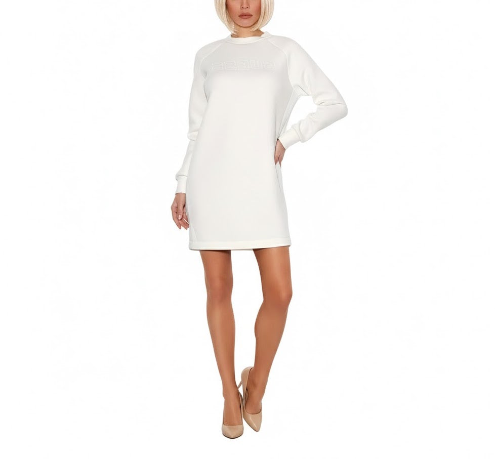 Guess Eco Vestido Sudadera Blanco