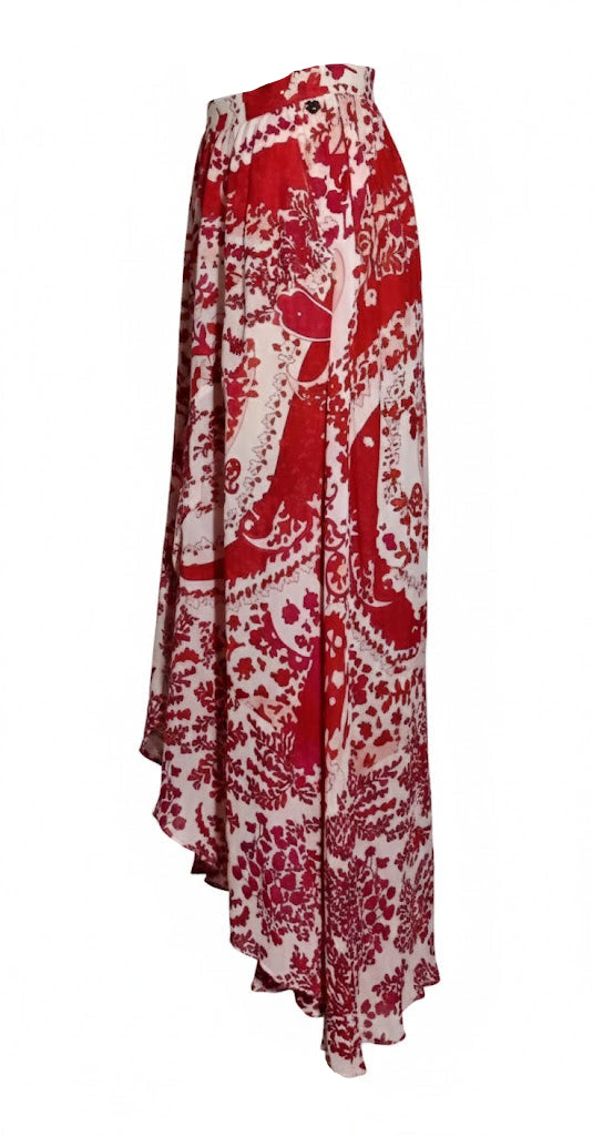 TWINSET Falda Asimétrica Floral en Crepé