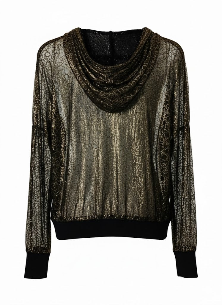Brand Unique Blusa Dorada Con Encaje