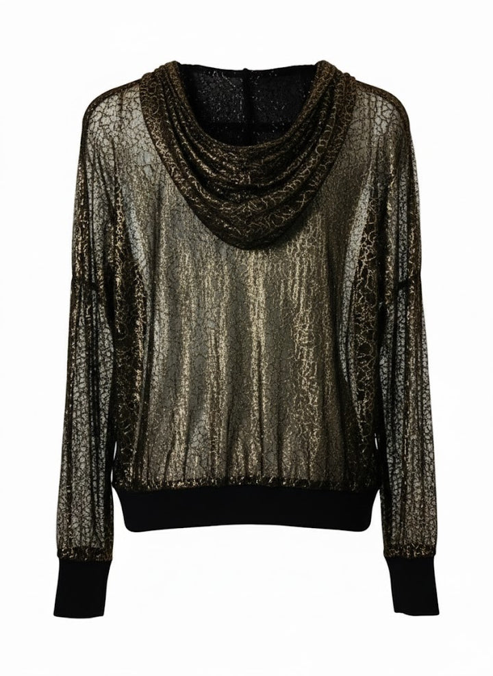Brand Unique Blusa Dorada Con Encaje