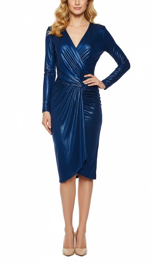 Guess Vestido Azul Metálico