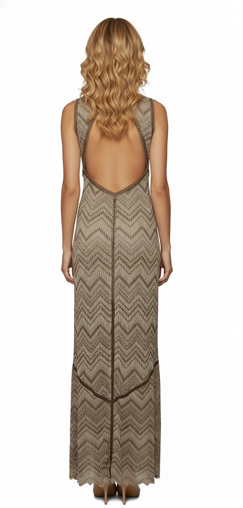 Guess Vestido Encaje y Estampado Zigzag